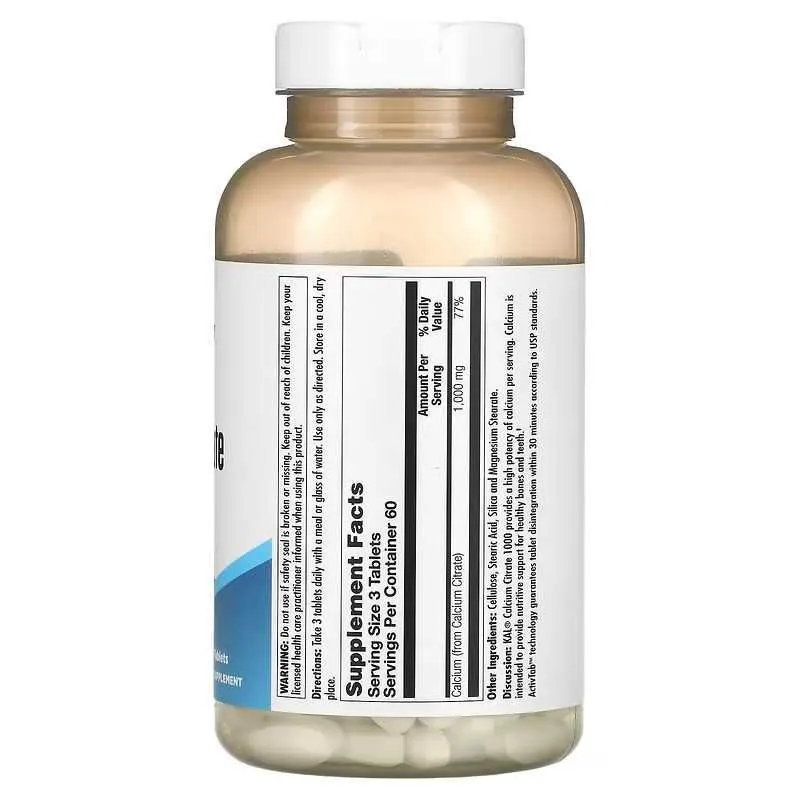 KAL, kalsiy sitrati, Calcium Citrate, 1000 mg, 180 va 90 ta tabletka 3 KAL, kalsiy sitrati, Calcium Citrate, 1000 mg, 180 va 90 ta tabletka 3
