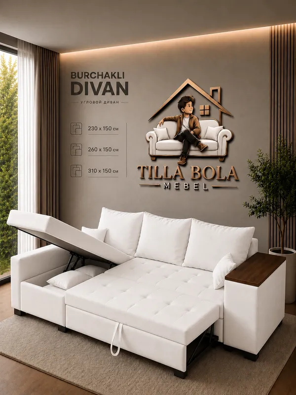 Ishlab chiqaruvchidan burchakli yoyiladigan divan 10