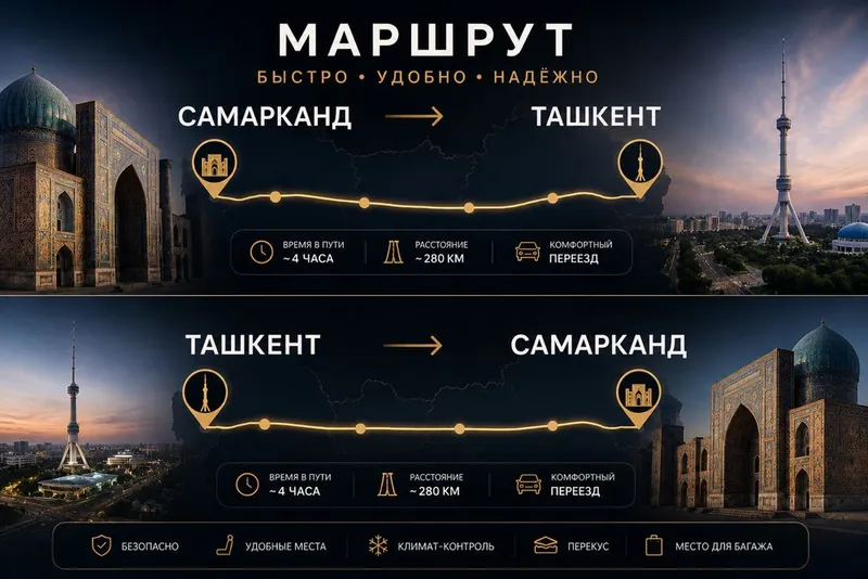 Ежедневные поездки Самарканд - Ташкент