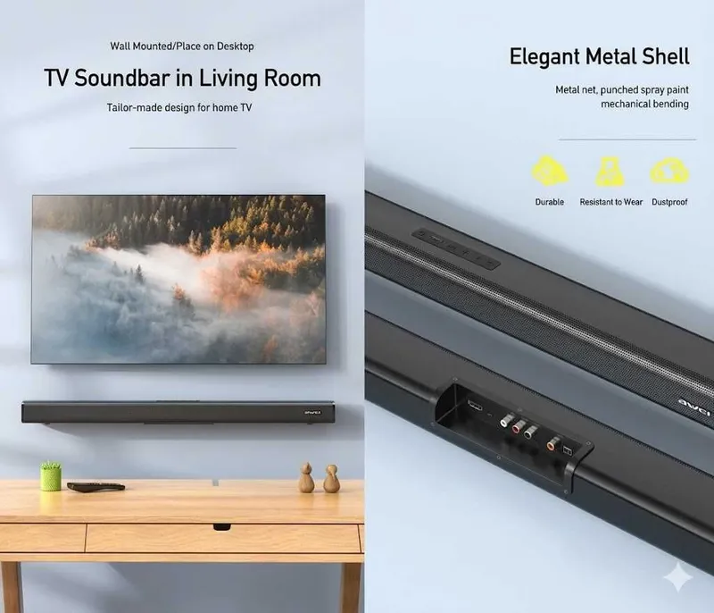 Awei Y999 HiFi Soundbar: Звук как в кинотеатре прямо у вас дома — фото 2