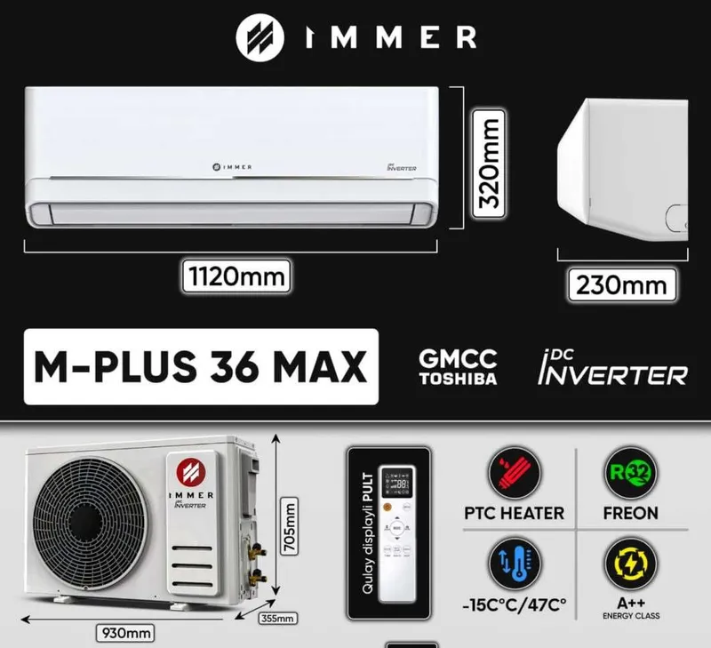 Кондиционер Immer 36 inverter есть on/off ! 24/7 установка установка