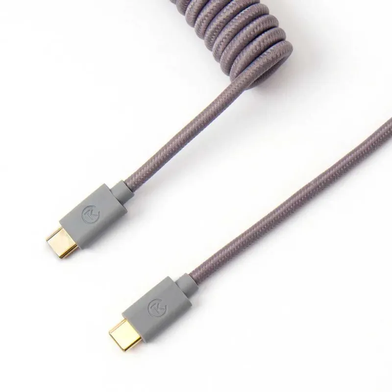 }Aviator Cabel Type-A/Type-C Keychron Coiled Cable Grey }Aviator Cabel Type-A/Type-C Keychron Coiled Cable Grey