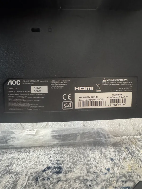 Manitor AOC Curved 27 C27G3/VA/FHD/165Hz — фото 2