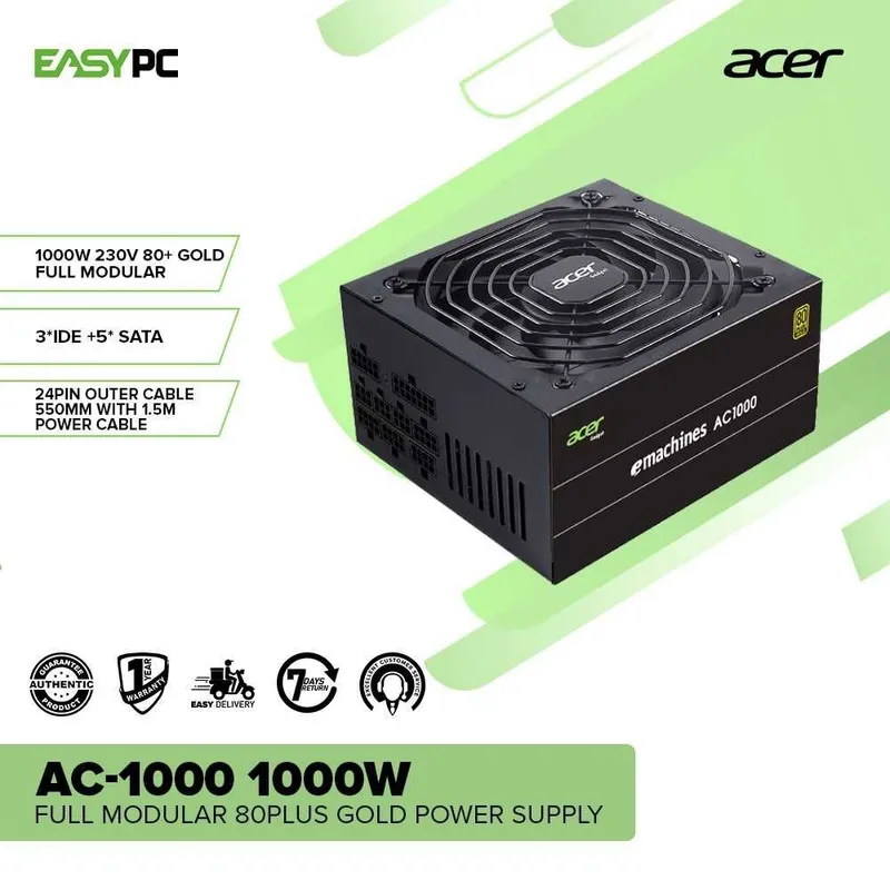 ; Блок питания Acer AC-1000 /1000W 80plus Bronze Full Modular PCIe5.0 2 ; Блок питания Acer AC-1000 /1000W 80plus Bronze Full Modular PCIe5.0 2