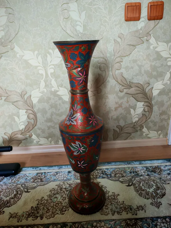Индийский старинный кувшин из меди
