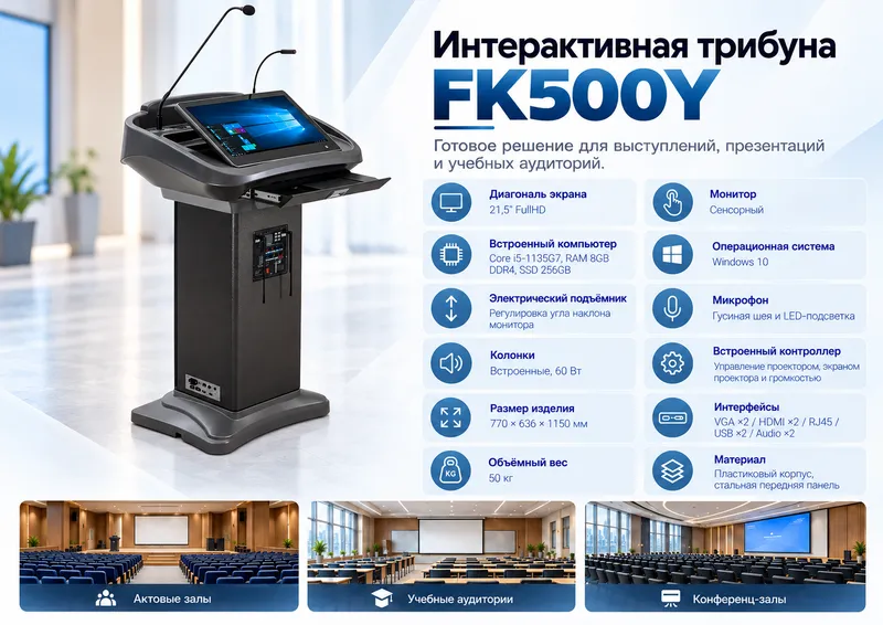 Трибуна с компьютером и микрофоном, SSD 256 ГБ 2