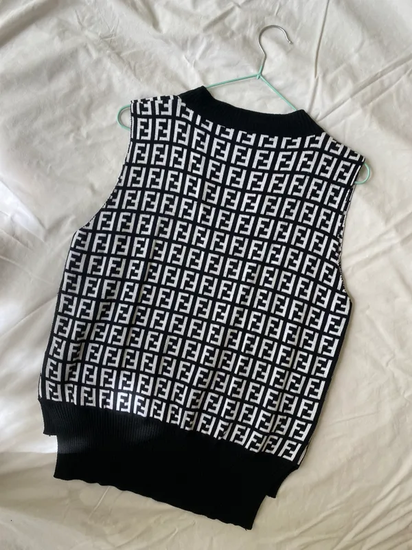 Женский вязаный жилет Topshop черно-белый