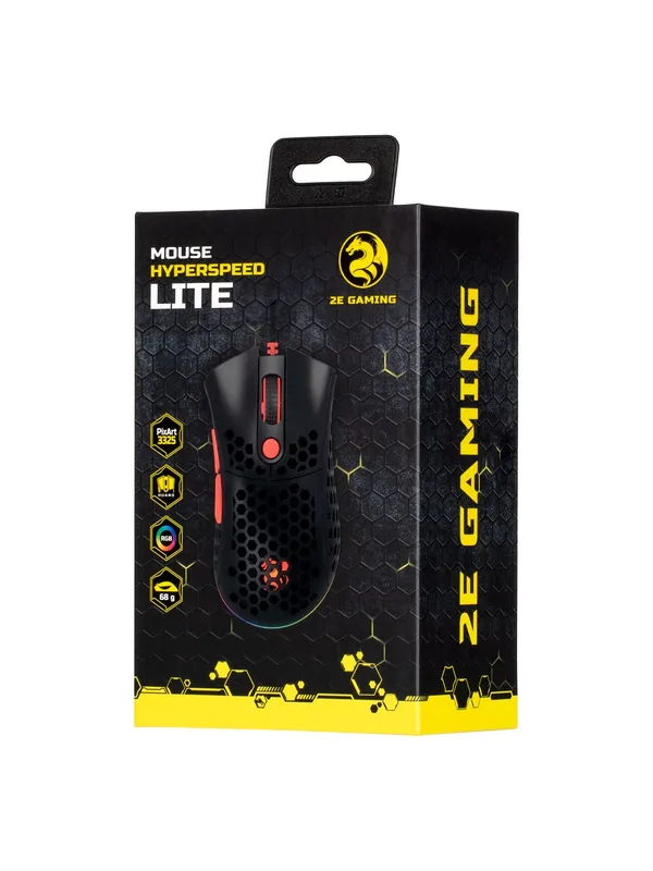 Игровая мышь 2E Gaming HyperSpeed Lite, проводная, оптическая, 6 клавиш, RGB-подсветка, чёрный — фото 6