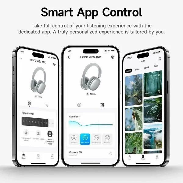 Hoco W63 ANC Bluetooth наушники | Активное шумоподавление — фото 2 Hoco W63 ANC Bluetooth наушники | Активное шумоподавление — фото 2