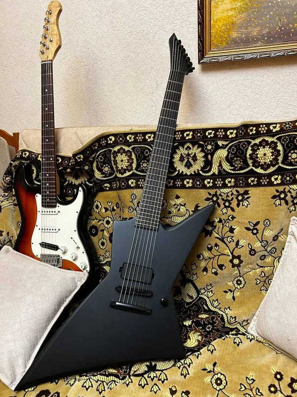 Электрогитара LTD EX-7 Baritone Black Metal 7 Black Satin (обмен) — фото 1