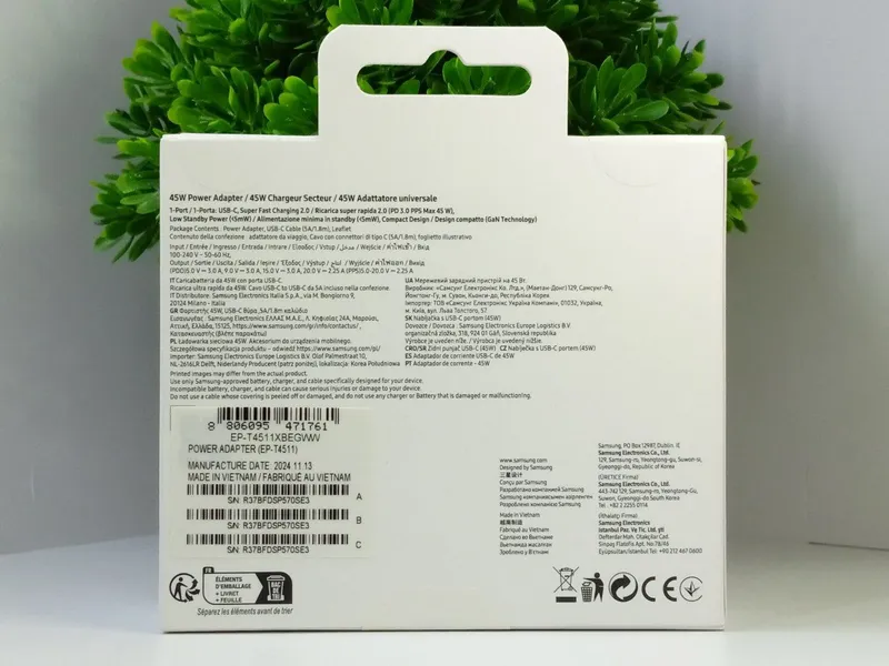 Оригинальное зарядка для  Samsung 45W комплект 10