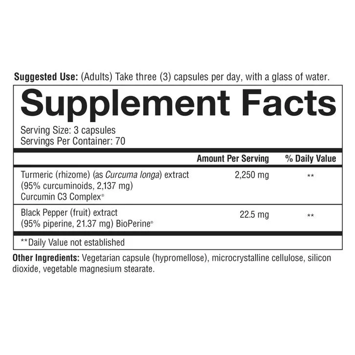 Youtheory Turmeric, Куркума с чёрным перецем 210 веганский капсулы — фото 1