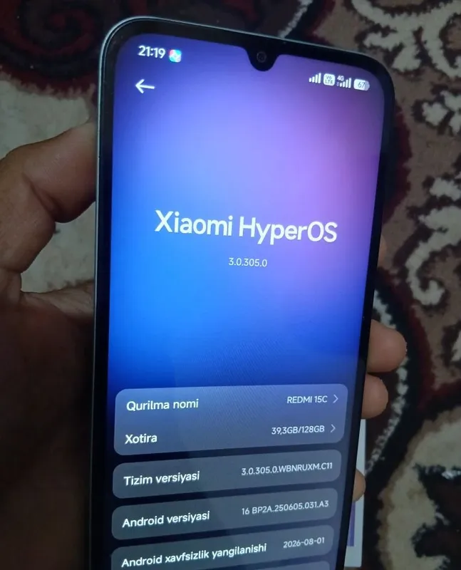 Redmi 15 C xotira 8/128GB akumlator 6000 aybi yôq yangi 3 Redmi 15 C xotira 8/128GB akumlator 6000 aybi yôq yangi 3