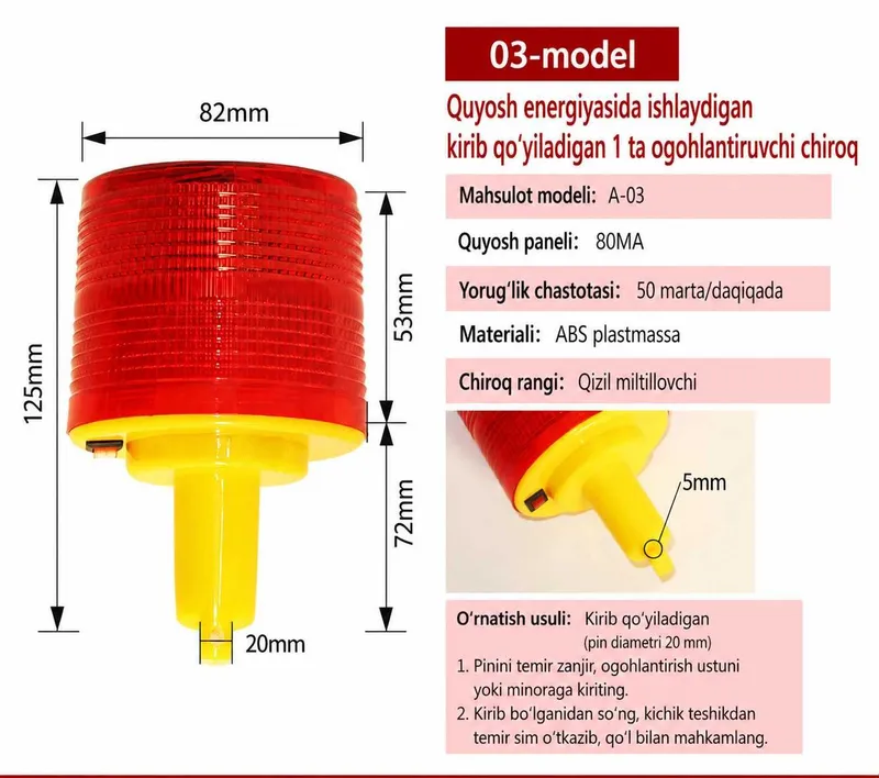 Kran uchun LED chiroq migalka 3