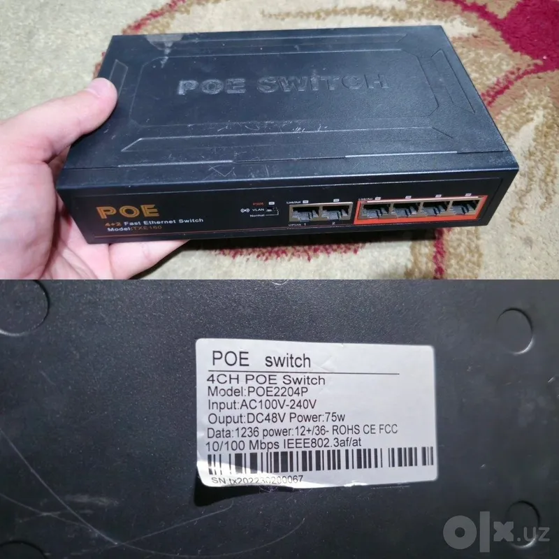 Komplekt hammasi Poe Switch 4+2 100mbps 1 Komplekt hammasi Poe Switch 4+2 100mbps 1