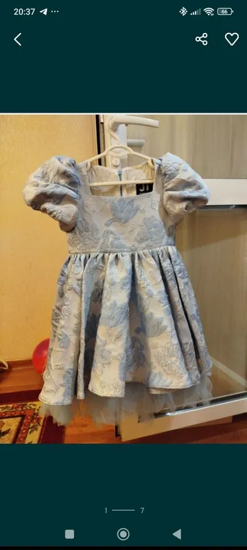 Платье тафта, накидка х/б 6-8 лет — фото 1