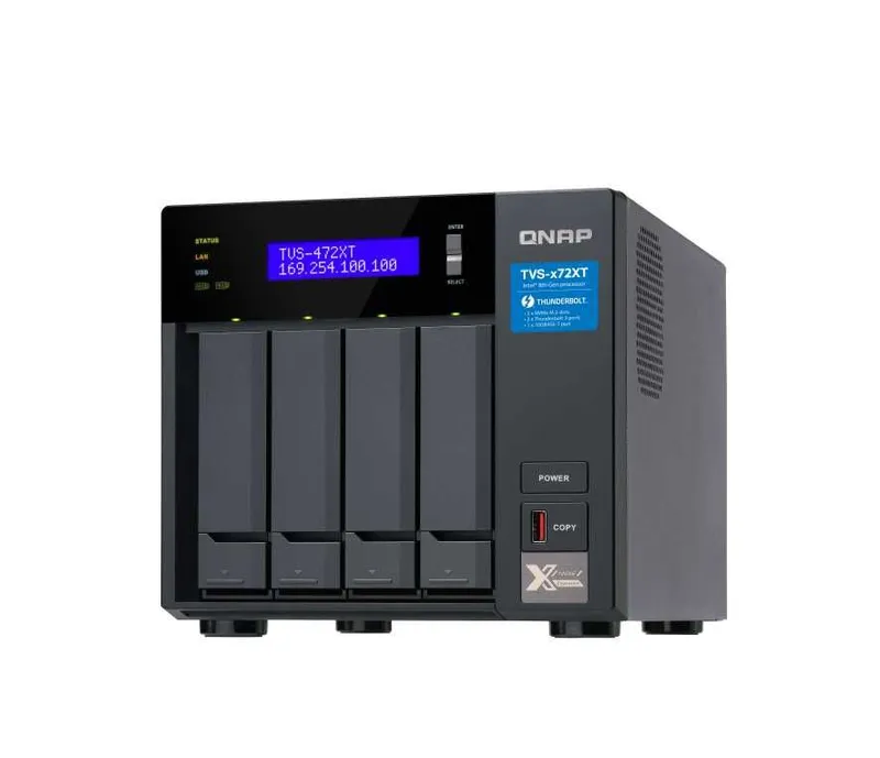 < Сетевой RAID-накопитель QNAP TVS-472XT-PT-4G 4-Bay 3.1GHz 4GB 2