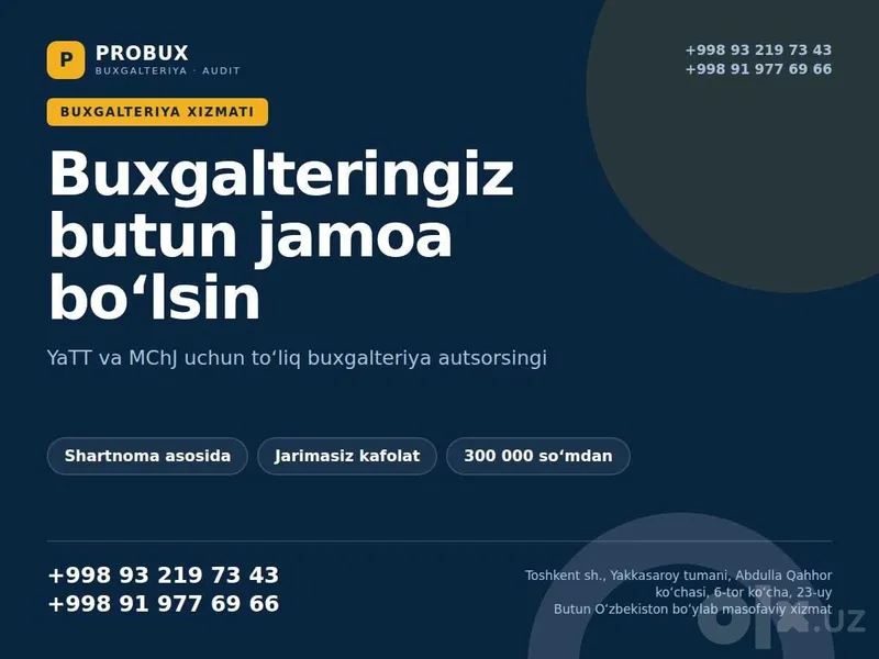 Buxgalteriya xizmati | bugalteriya | бухгалтерия хизмати | YaTT MChJ 1 Buxgalteriya xizmati | bugalteriya | бухгалтерия хизмати | YaTT MChJ 1