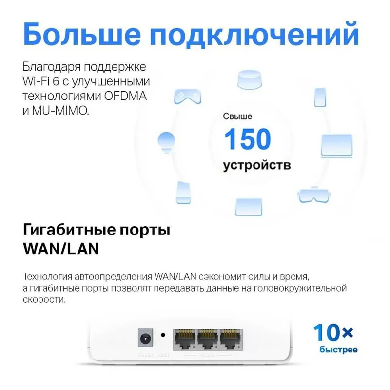 Mercusys Halo H80X AX3000 Whole Home Mesh WiFi 6 System — фото 3