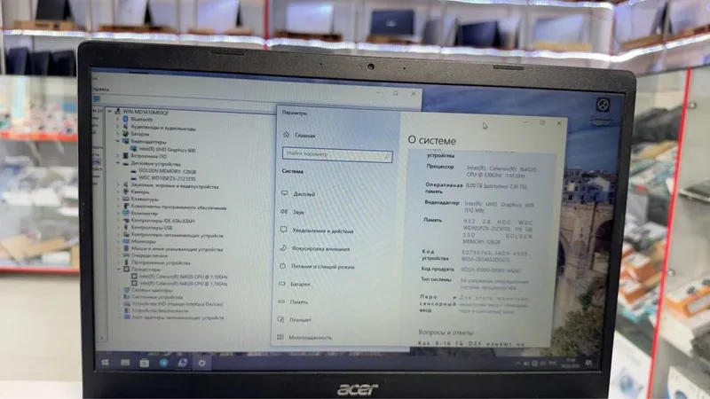 Acer office Noutbuk seleron N4020 DDR4 4/500 hdd holati yaxshi — фото 5