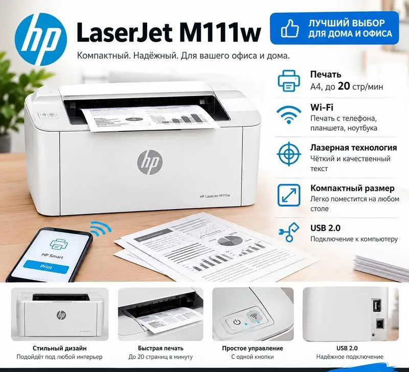Принтер HP LaserJet M111w Принтер HP LaserJet M111w