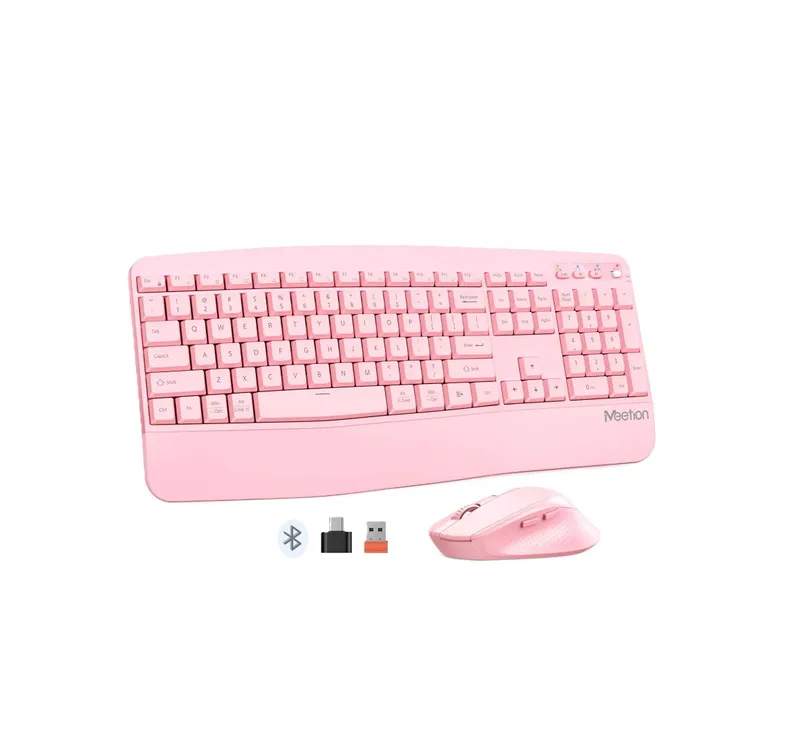 ! Комплект Meetion DirectorC2 Pink беспроводной эргономичный