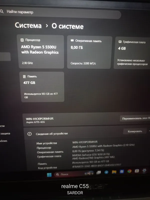 Acer nitro A715-42G 1 Acer nitro A715-42G 1