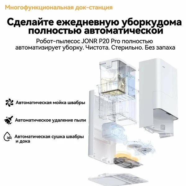 Робот-пылесос Xiaomi JONR P20 Pro, 8000 Па, управление через Mi Home, — фото 2