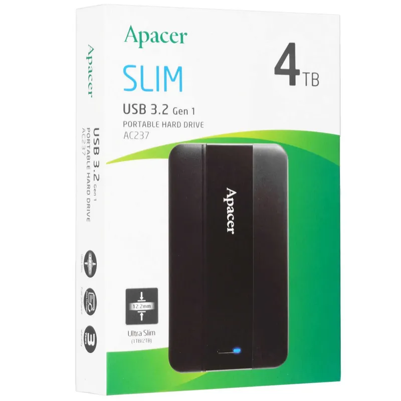 - Внешний жесткий диск 4TB Apacer AC236 / AC237 2.5" USB 3.2 3