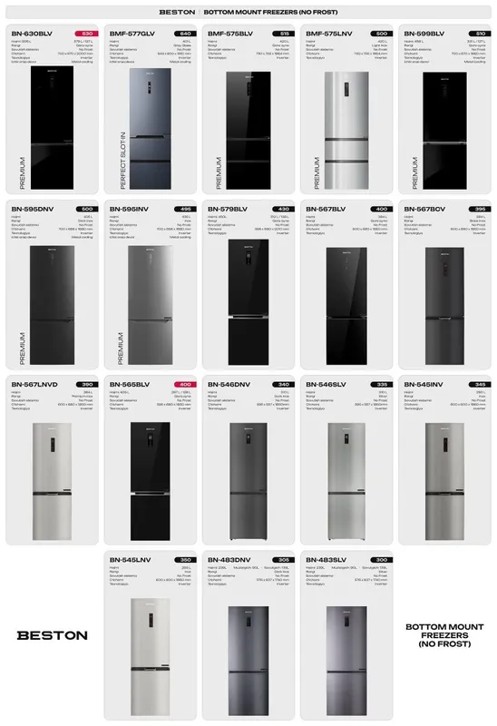 Холодильник Beston BOTTOM MOUNT FREEZERS NO-FROST