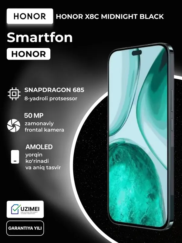 Смартфон Honor X8c 8/128GB Midnight Black 7 Смартфон Honor X8c 8/128GB Midnight Black 7