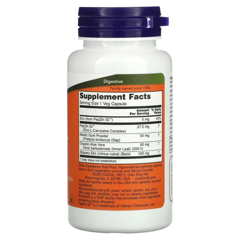 Gastro Comfort с PepZin GI NOW Гастро Комфорт+ Цинк-Карнозин 60 капс — фото 1