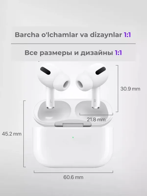 Simsiz quloqchinlar Air Pods Pro, Android va IOS — фото 1
