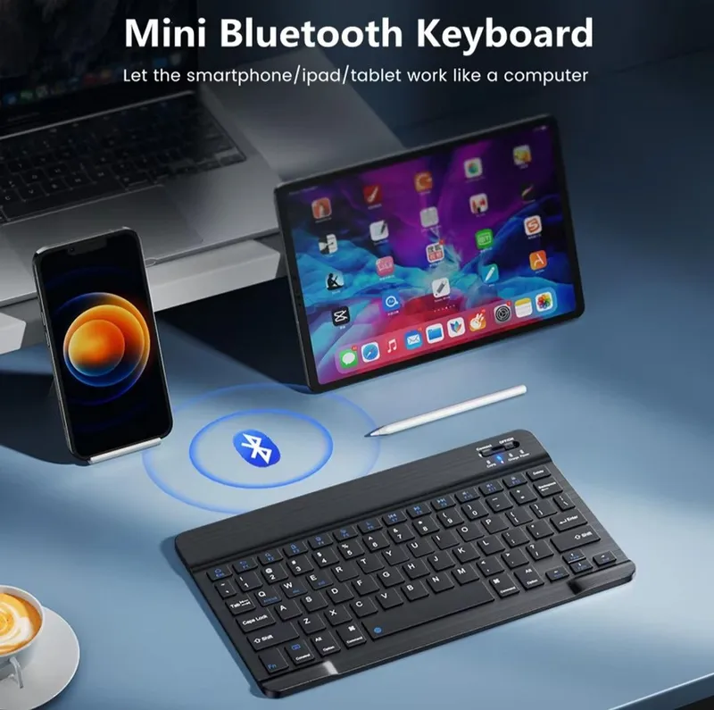 Клавиатура беспроводная Bluetooth, черная