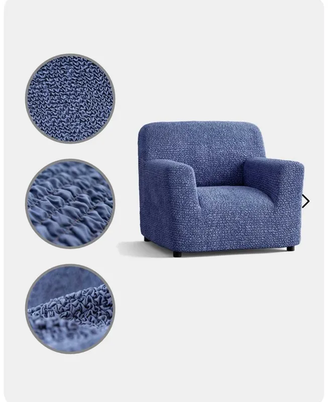 Новый Еврочехол на кресло Poulato Microfibra Blue (Италия) — фото 4