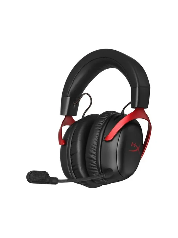 Наушники HyperX Cloud III Wireless Black, игровые, беспроводные, оголовье, красный - черный — фото 4