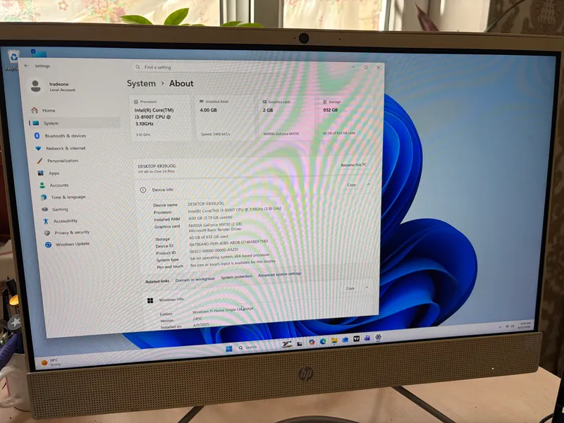 hp monoblok core i3 8gen