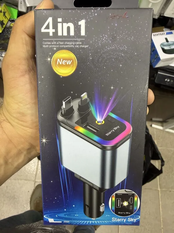 4 in 1 Starry Sky Avtomobil Zaryadlovchisi yangi optom va donaga yangi
