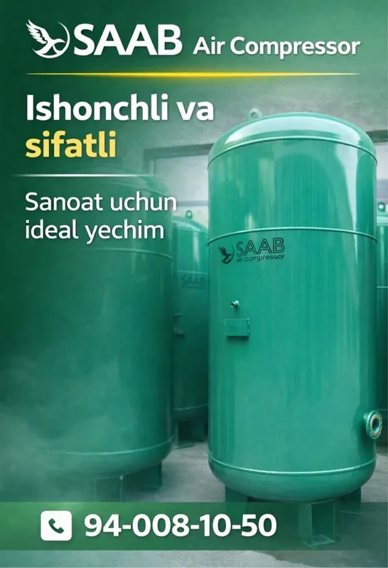 Винтовой компрессорлар учун ресивер 1000л. 10-16 бар 1500л 2000л 3000л — фото 2