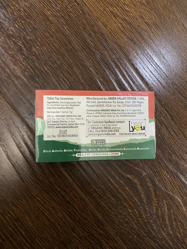Стевия Натуральный подсластитель Organic India Stevia (25 саше) 3 Стевия Натуральный подсластитель Organic India Stevia (25 саше) 3