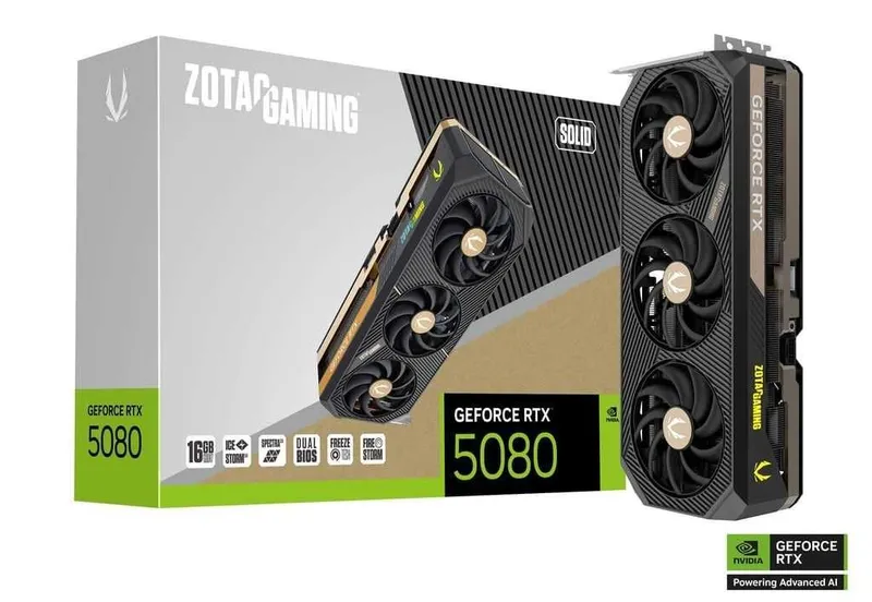 ; Видеокарты ZOTAC GAMING GeForce RTX 5080 SOLID 1 ; Видеокарты ZOTAC GAMING GeForce RTX 5080 SOLID 1