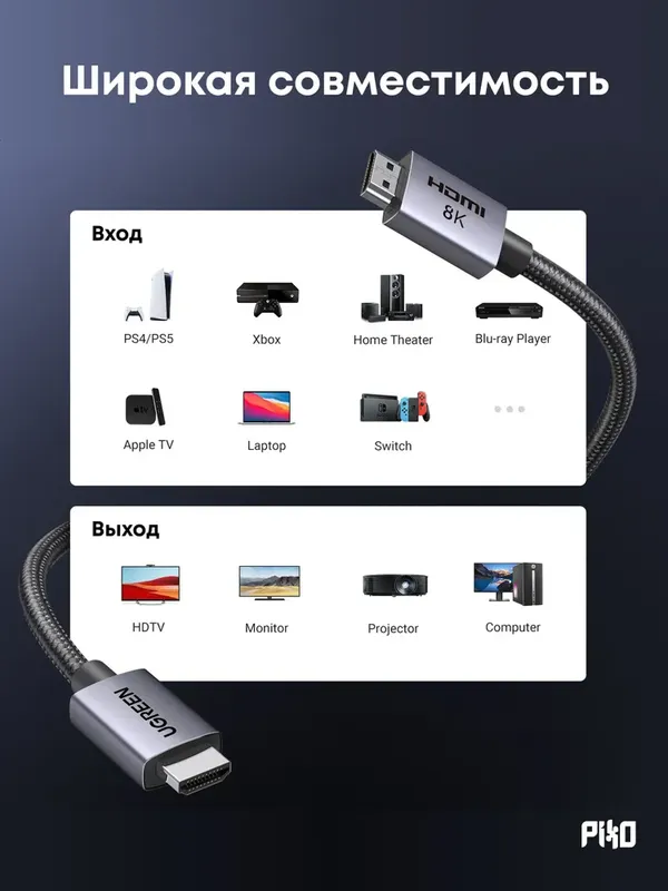 UGREEN HDMI 2.1 кабель 8K 2м — фото 5