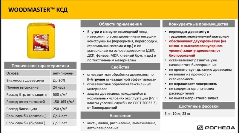 Огнебиозащитная пропитка КСД 2 Огнебиозащитная пропитка КСД 2