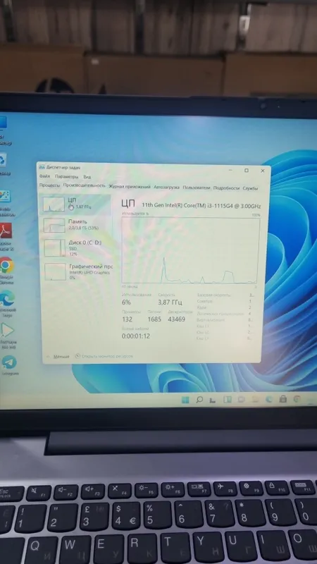 Lenovo Core i3 11th / 4GB / 512GB SSD / ideal holat , kafolat 30 kun — фото 2
