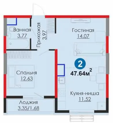1 комн.-47,64 • Мирабад • ИПОТЕКА • СКИДКИ • УДОБНАЯ ЛОКАЦИЯ(S) — фото 8