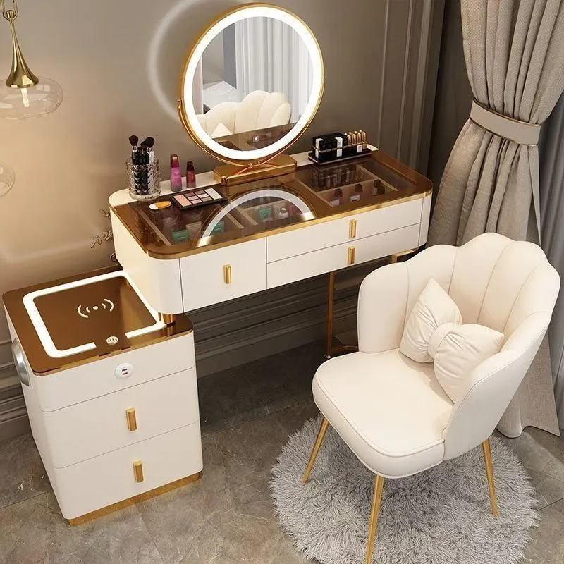 Kosmetik stol+tumbochka (bezprovodnoy zaryadkali)+kamot+LED oyna+kreslo