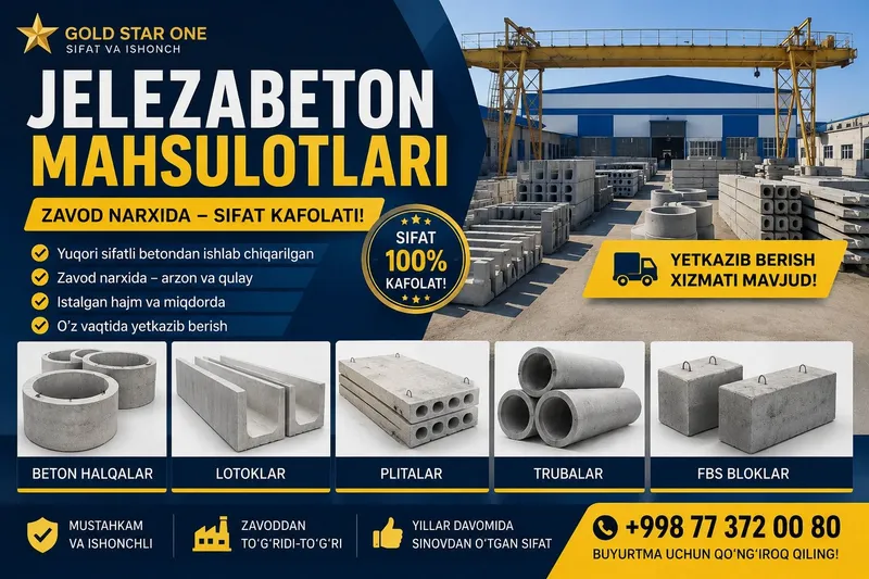 Jelezabeton mahsulotlari sotiladi zavod 1 chi qo‘l arzon sifat kafolat — фото 5