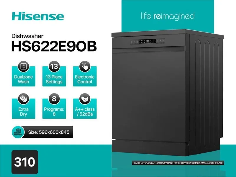 Посудомоечная машина Hisense idish tovoq yuvish — фото 1