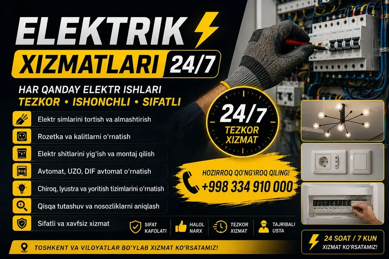 Elektrika xizmatlar 24/7 Elektrika xizmatlar 24/7