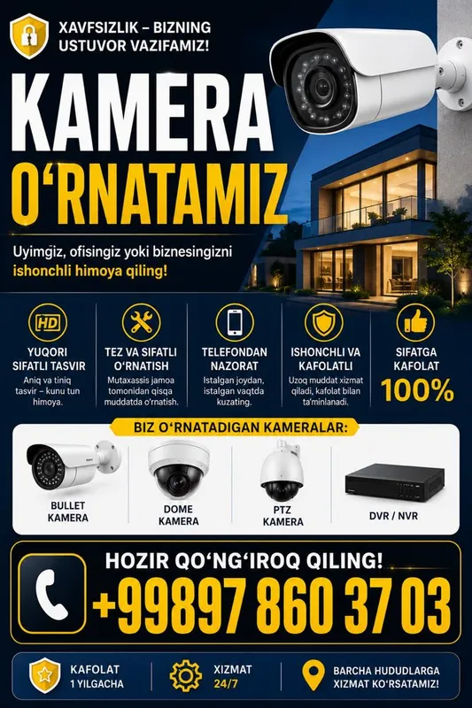 Kamera ustanofka qilamiz
